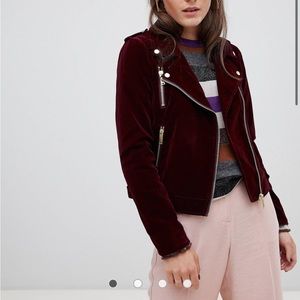 b.Young Velvet Biker Jacket